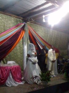 Presenting the couple to the attendees