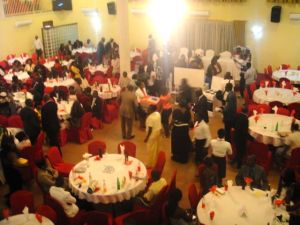 Presenting the gifts and greeting the bride and groom