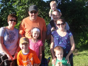 The four of us and my cousin and his family in Milwaukee.