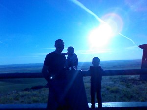 Surveying the Oregon farmland at sunset