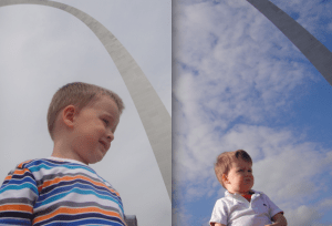 Levi in St. Louis - 18 months apart...
