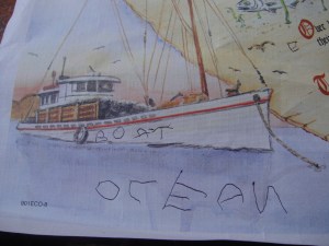 Levi is really into writing - we spell out the word at his request.  In this case, he labeled an entire placemat.