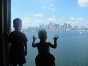 Staring at Boston's harbor...