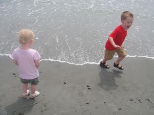 Fleeing the Atlantic!  While your little sister laughs at you...