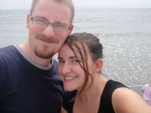 At the beach in Maine