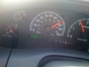 Not a picture of our speed (I promise, that was about the speed limit), but rather that the truck passed 150,000 miles!  When we started this trip, it was only 141,000, give or take!