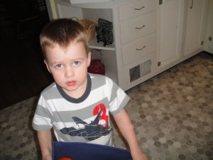 A view of the floor.  Also, Levi was talking to me and not pleased about my distraction.