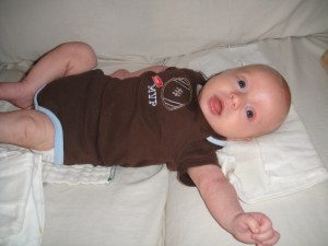 We Linds are not football people, but lets just pretend he's cheering for his parents' hometown team (Seahawks)!