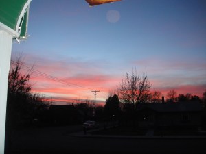 Gorgeous sunset from the front door