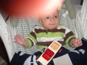 Levi gave Axel his truck and wanted to take a picture...