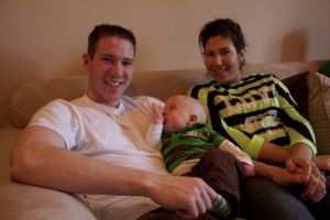 Uncle Andrew and Auntie Amy with the newest nephew, Axel