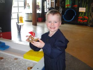 Levi built this boat all by himself while we weren't looking!