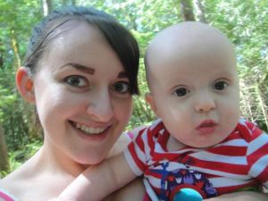 Mommy and Axel camping