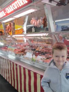 The boucherie truck at the market.  