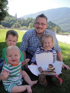 Pastries in the park by the river