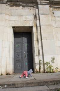 Axel exploring Hitler's podium