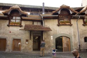 One of the four courtyards in Château Chillon