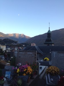 The moon, the Alps, the church...