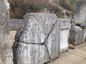 There were over a hundred Roman stones like this one stored off to the side - perhaps they were signs announcing the different events at the two amphitheaters?