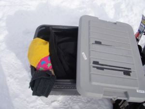 Initially, she slept all snuggled in, so people didn't notice her.