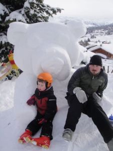 Resting on a snow bear.