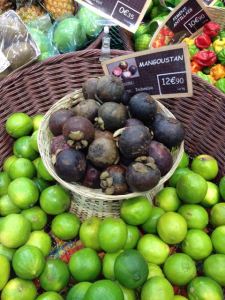 These were our absolute favorite fruit in Congo, so it was fun to see them in the store in Normandy.  But, not for that price...we'll wait until they are in season in December...