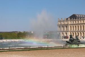 The wind was fierce and blew the spray while the sun hit it just right.