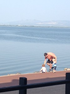 Ryan keeping two toddlers alive while the rest of us packed to go