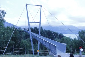A pedestrian bridge that I crossed, but as quickly as possible!  That ravine was steeeeeeeeep...